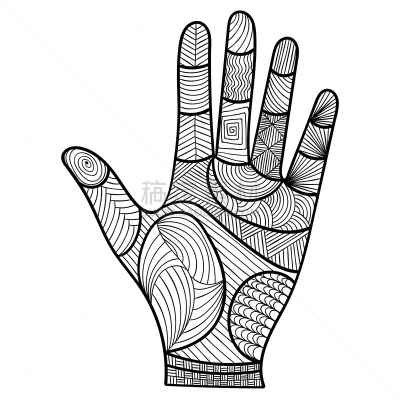 乱画,式样,手掌,秘密,手相术,部分,几何形状,古典式,草图,绘画插图