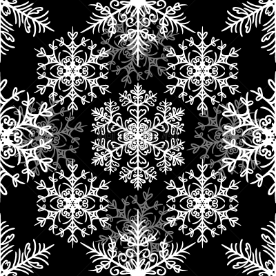 雪花,极简构图,四方连续纹样,黑色背景,冬天,形状,白色,黑色,纸,式样
