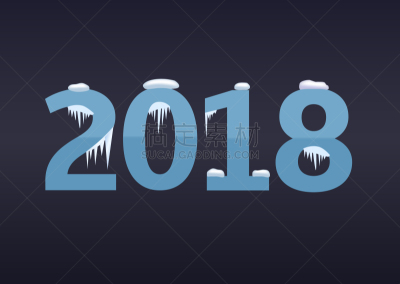 冬天,2018,数字,文字,图像,霜,问候,庆祝,装饰