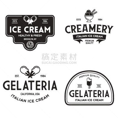 品牌名称,证章,商店,冰淇淋店,华丽的,商务,菜单,食品,复古,布置