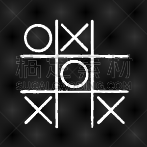井字游戏,计算机图标,棋盘游戏,数字0,矢量,概念,策略,分离着色,草图,休闲