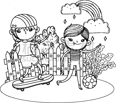 男孩,可爱的,进行中,滑板,白昼,自然,人,风景,图像,装裱