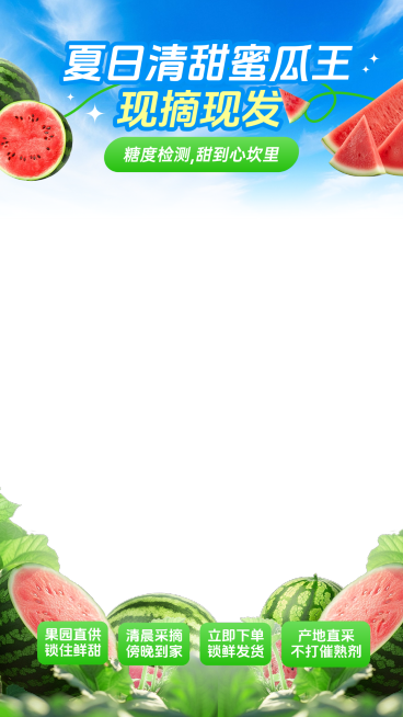 生鲜西瓜实景感水果直播贴片预览效果