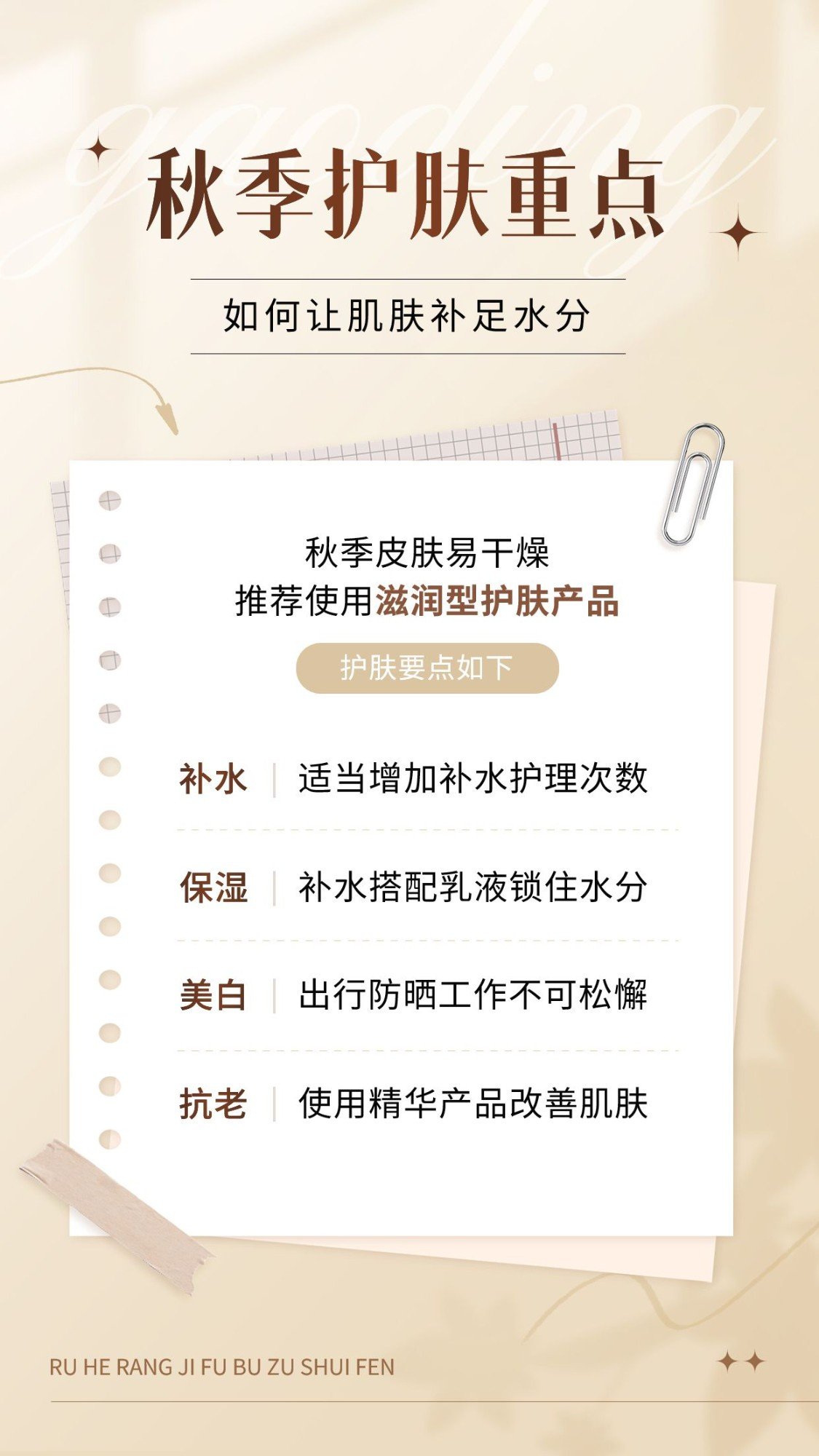 秋系列朋友圈运营知识科普全屏竖版海报