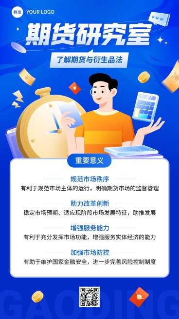 金融期货与衍生品知识科普手机海报套装预览效果