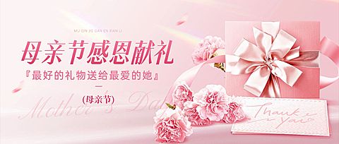 母亲节节日营销通用唯美感公众号首图