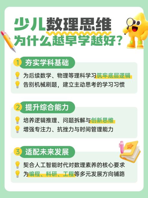教育培训K12教育少儿数理思维技巧分享小红书配图预览效果