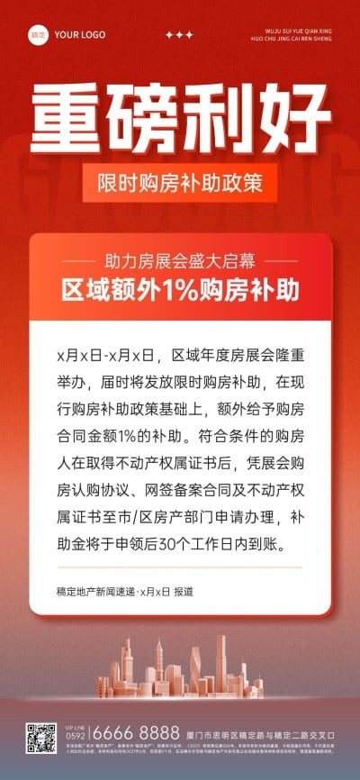 房地产新闻政策资讯科普全屏竖版海报