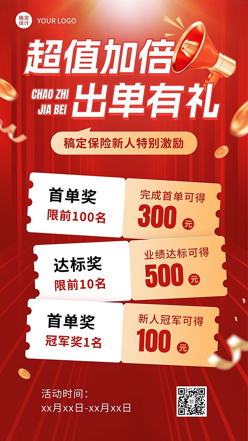 金融保险出单奖励方案激励风手机海报