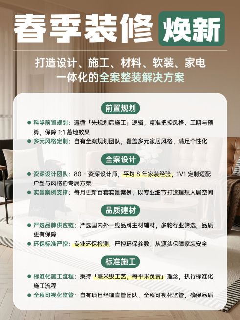 春季房屋整修装修服务介绍小红书配图预览效果