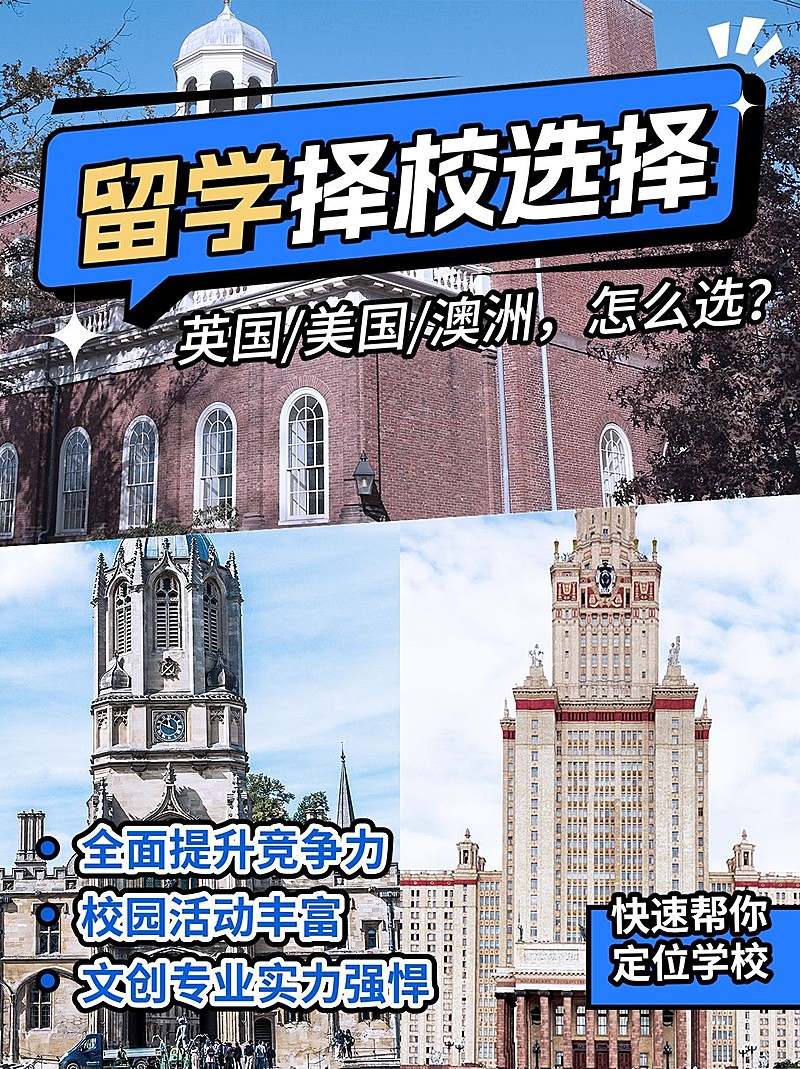 留学机构宣传拼图宫格小红书封面