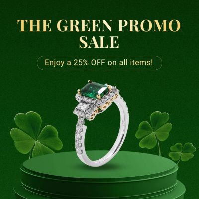 St. Patrick's Day Luxury Stylish Ring Jewelry Product Podium Sales Marketing Instagram Post Image