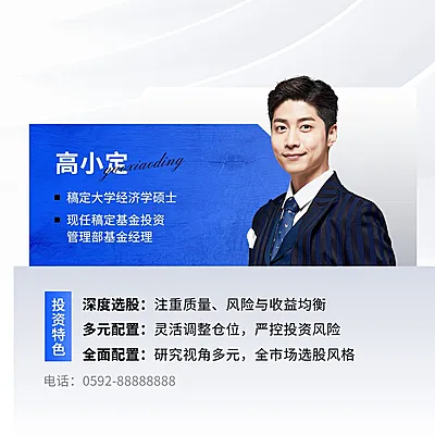 金融证券基金人物介绍宣传社交名片朋友圈封面套装