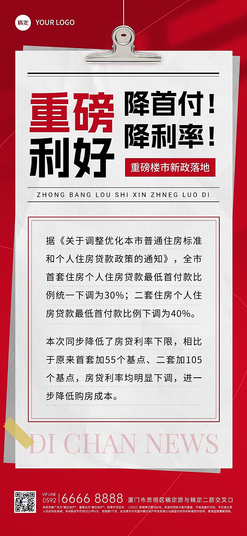 房地产销售中介政策资讯科普解读全屏竖版海报