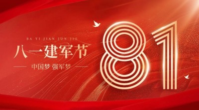 建军节节日祝福横版海报banner