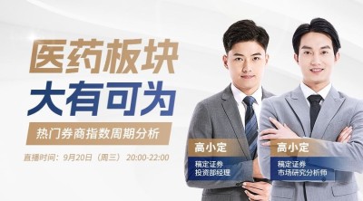 金融证券指数分析多人直播预告商务风广告banner套装