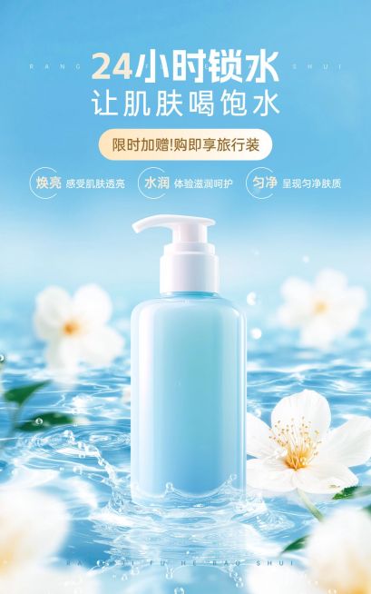 美容美妆产品营销展示电商竖版海报AIGC预览效果