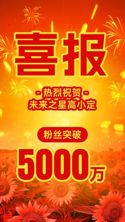 粉丝娱乐应援饭圈喜报表彰土味感手机海报