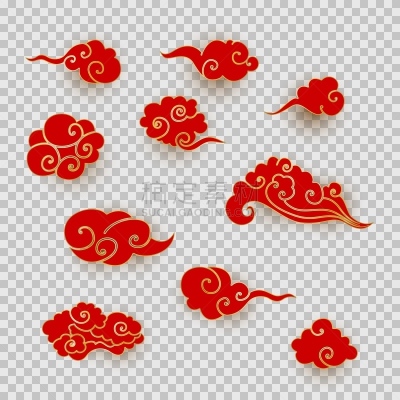 传统,云景,天气,背景,绘画插图,卡通,红色,矢量,式样,装饰