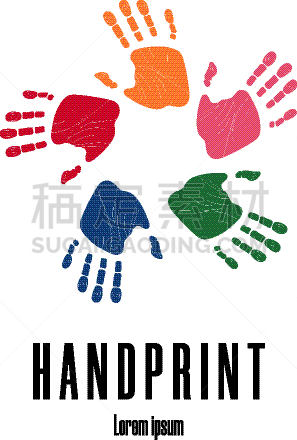 品牌名称,儿童,手印,色彩鲜艳,手掌,商务,家庭,模板,现代,相伴