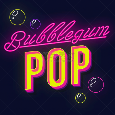 bubblegum pop vintage 3d lettering retro bold