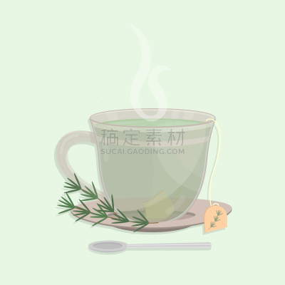 迷迭香,花茶,饮料,蔬菜,热,清新,杯,食品,餐具,茶包