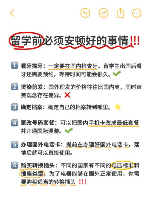 留学攻略指南备忘录手写标记小红书封面预览效果