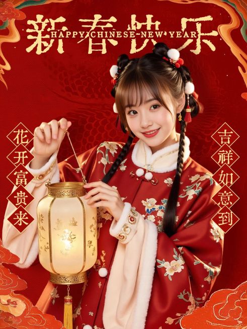 新年春节节日晒照小红书封面aigc预览效果