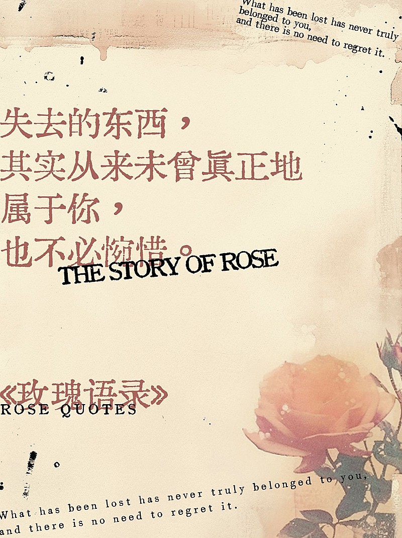 情感语录复古色调玫瑰汇文明朝体小红书封面AIGC