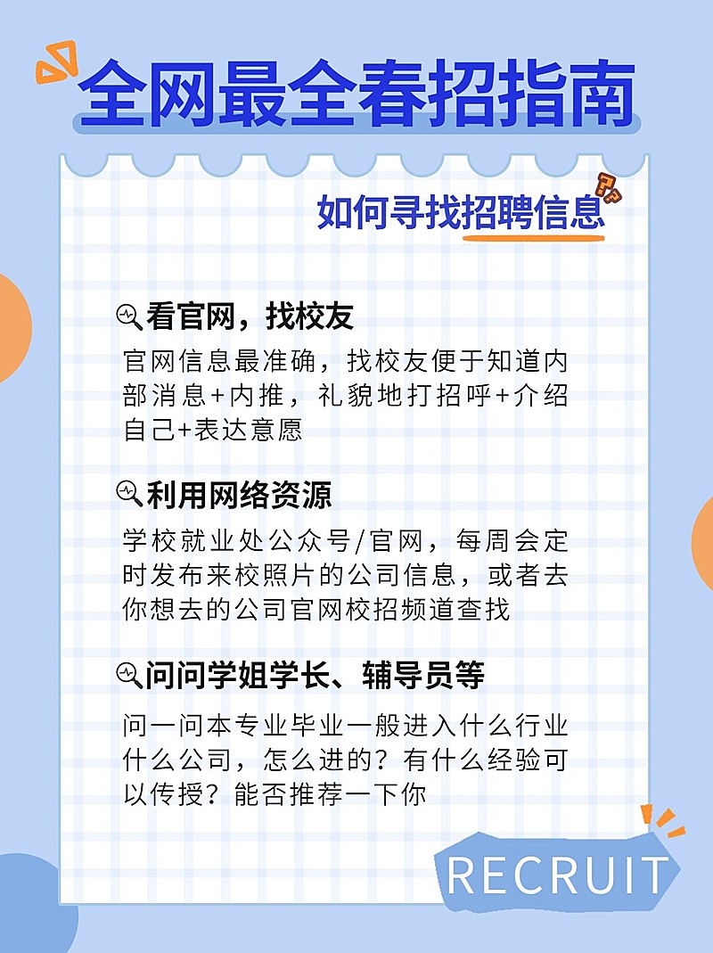 可爱简约春招指南小红书配图