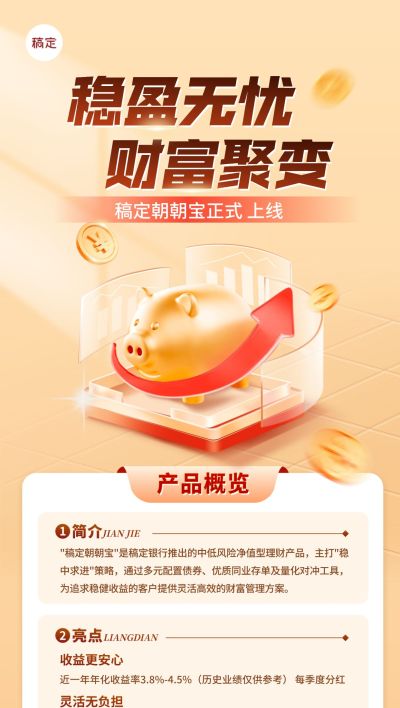 银行理财基金金融产品宣传全屏海报