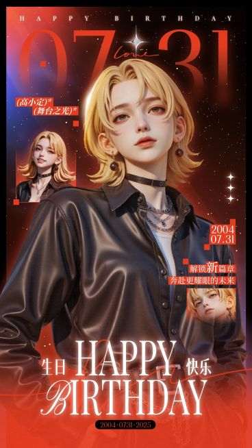 粉丝生日应援潮流感手机海报aigc预览效果