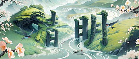 清明节节日祝福插画套装公众号首图AIGC