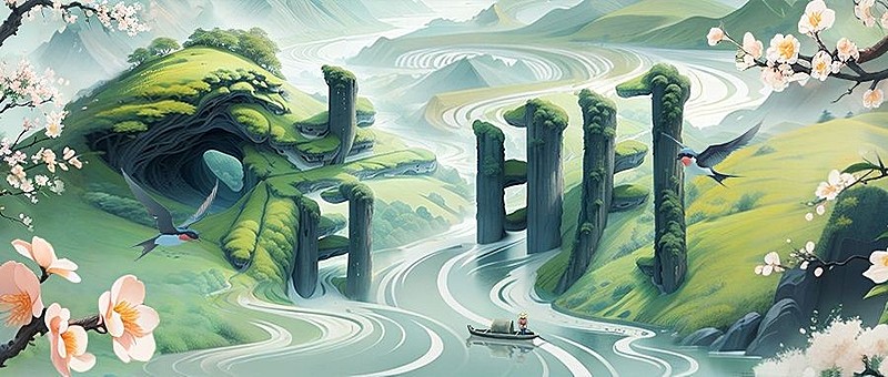 清明节节日祝福插画套装公众号首图AIGC