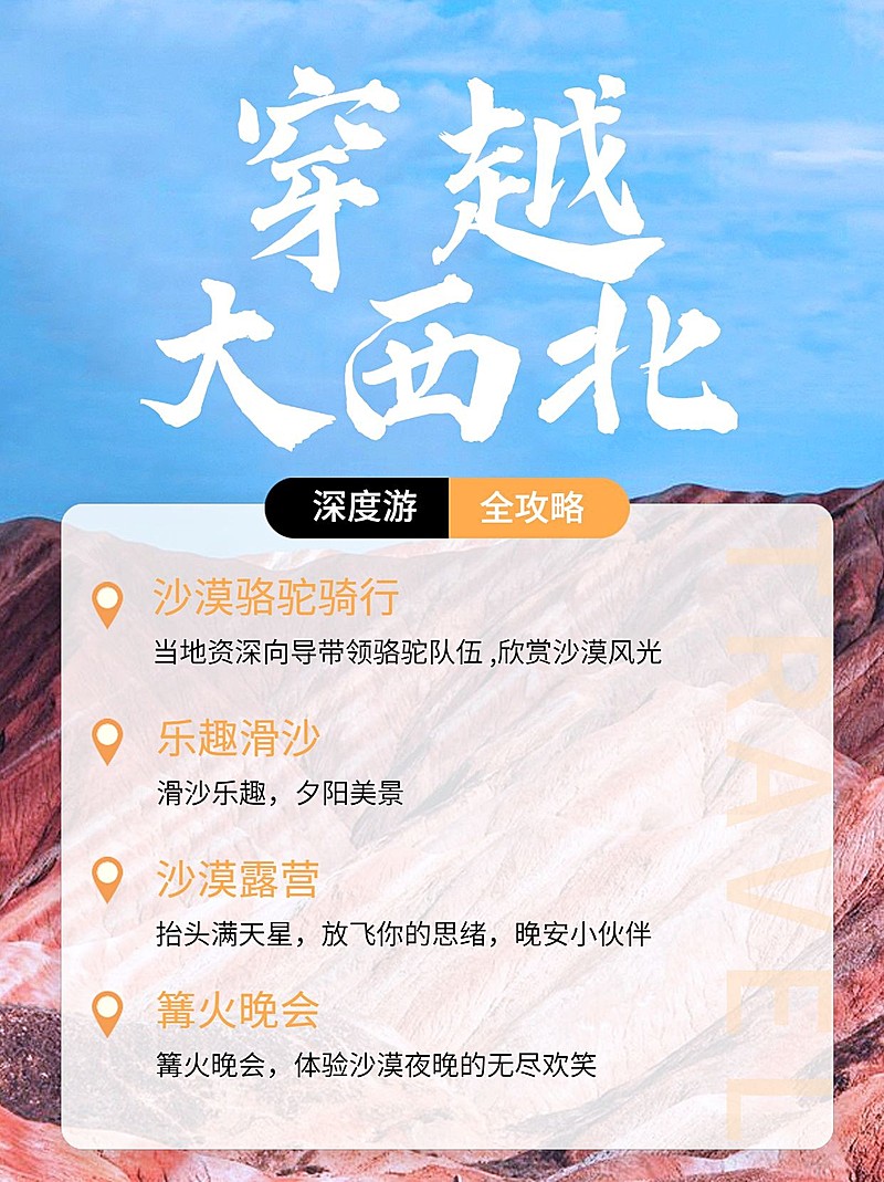 旅游出行攻略指南商务小红书配图