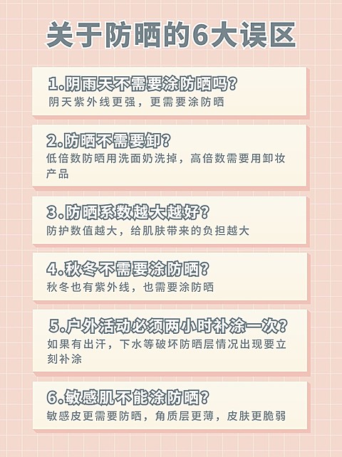美妆防晒知识科普小红书封面配图