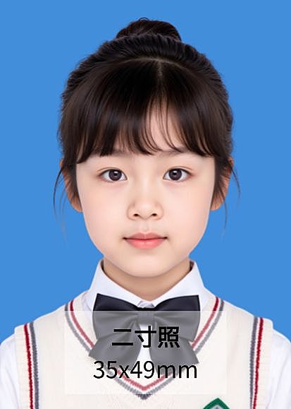二寸证件照蓝底可抠图换头