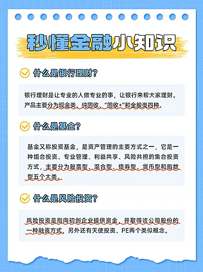 金融知识科普资讯简约风小红书配图