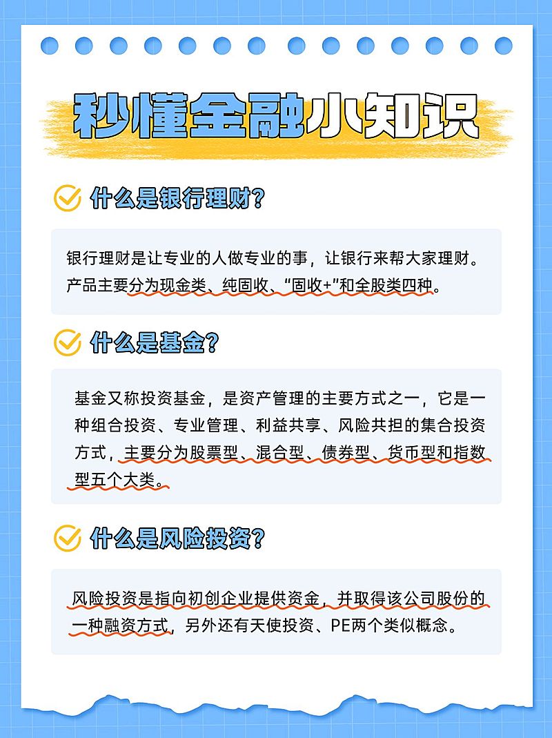 金融知识科普资讯简约风小红书配图