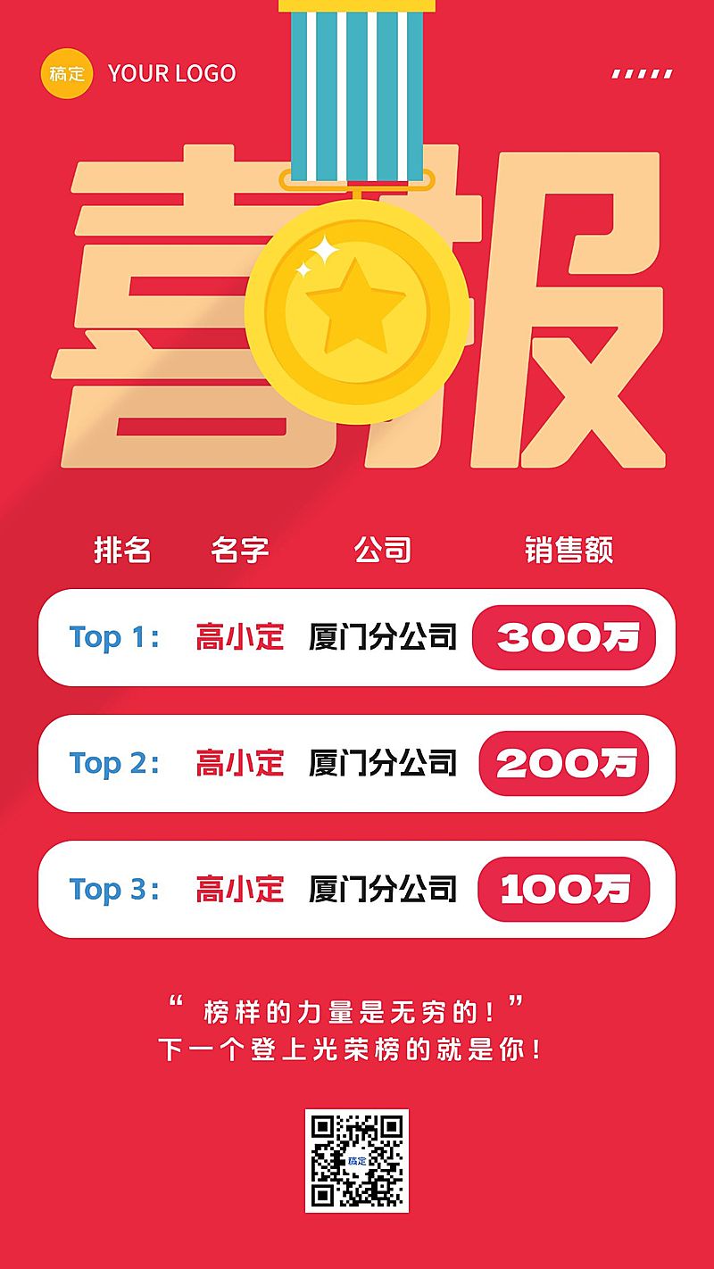 教育培训课程营销光荣榜喜报宣传推广竖版海报