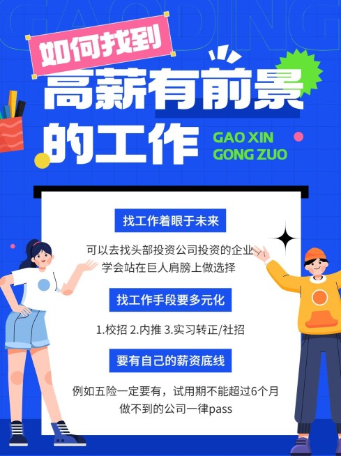毕业季应届生求职攻略拼贴风小红书配图预览效果