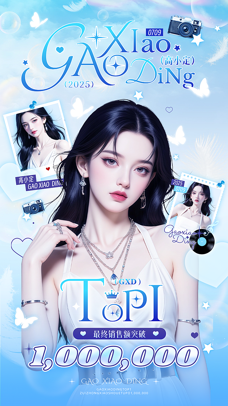 娱乐应援生日祝福光影手机海报AIGC