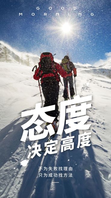 金融保险团队激励正能量态度励志排版海报预览效果