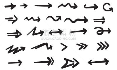 乱画,矢量,箭头符号,白色背景,分离着色,线条,一个物体,背景分离,有效部位,铅笔