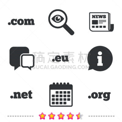 com域名,标志,平坦的,网,数据,不明确的地点,电子邮件,代币,演讲