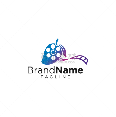 abstract cinema mango isolated shape logo