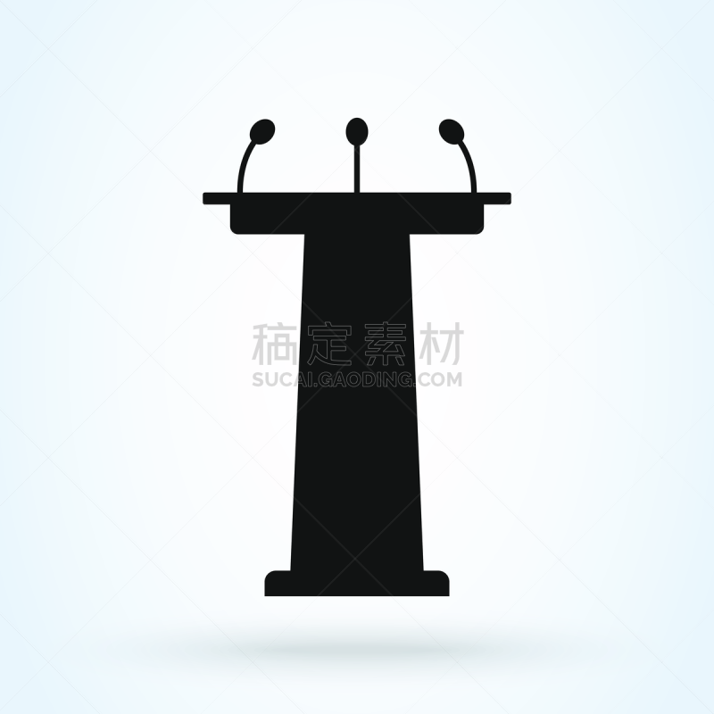 简单,绘画插图,计算机图标,矢量,极简构图,指挥台,商务,经理,发言人,背景分离