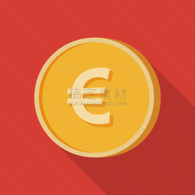 简单,绘画插图,红色背景,都市风景,三维图形,分离着色,长阴影,商务,欧元符号,堆