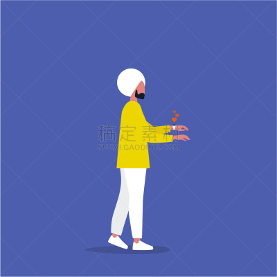 智能手表,性格,绘画插图,印度人,男性,青年人,传媒,生活方式,想法