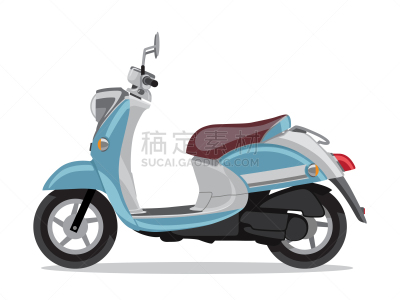 侧面视角,蓝色,小型摩托车,分离着色,红色,脚踏车,制造机器,迅速,复古,收集